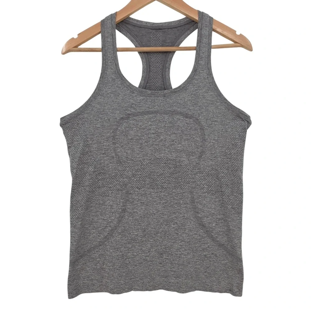 Lululemon Womens 8 Swiftly‎ Tech Racerback Tank Top with Logo in Grey